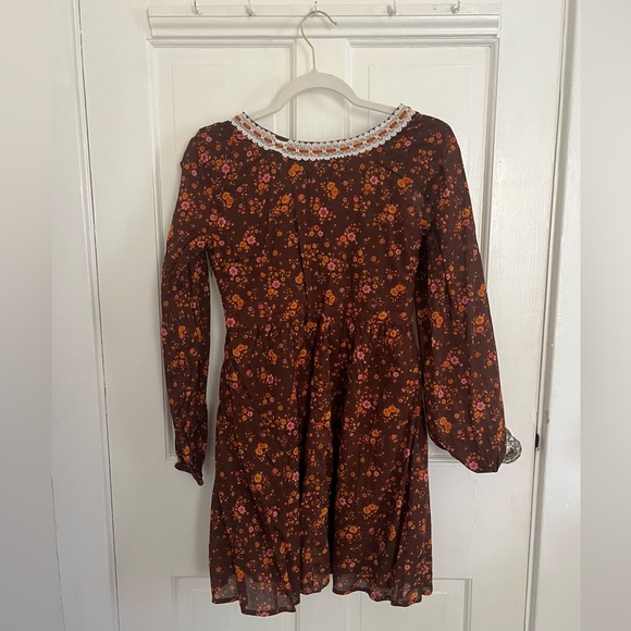 Urban Outfitters Brown Motif Mini Dress Floral - Picture 2 of 5